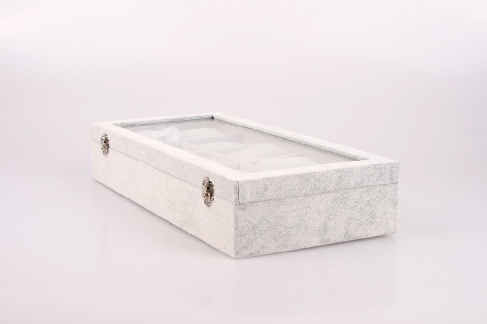 Watch Display Grid Box Lockable Case Jewellery Storage Organiser