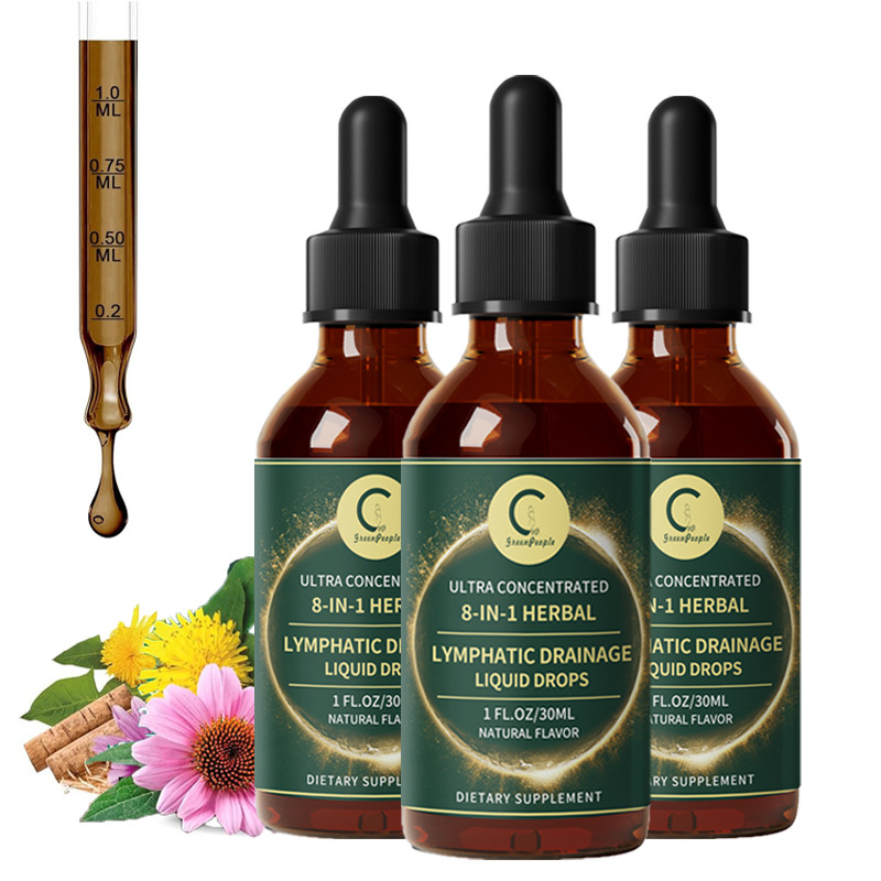 Organic Lymphatic Drainage  Lymph System Drops - Cleanse Detox Immune Support