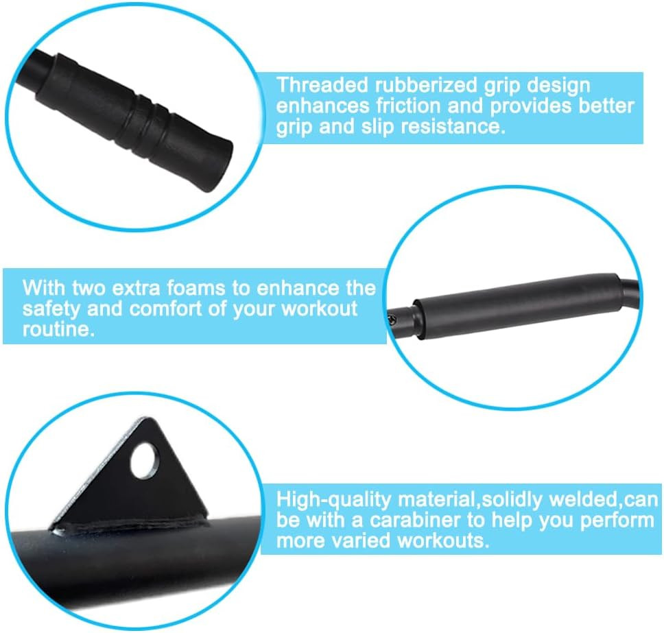 39.7" LAT Pulldown Bar Attachment – Curl Tricep Press Down Bar with Rubber Handl