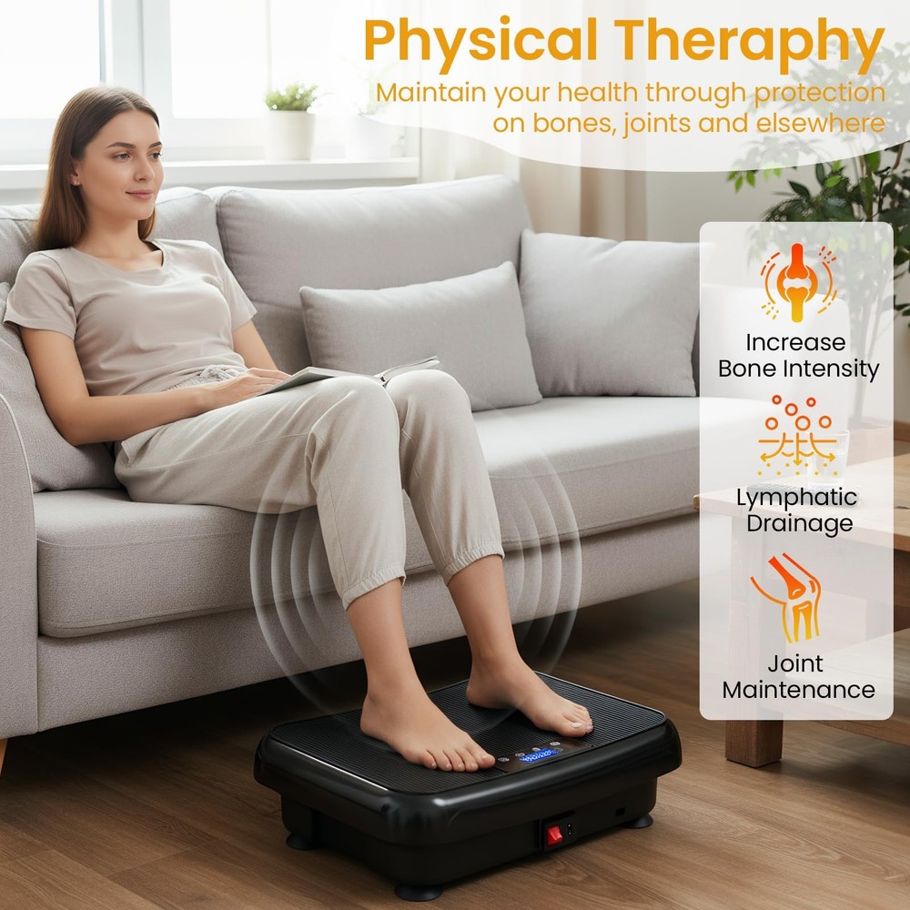 Vibration Plate Exercise Machine Mini Vibrating Plates for Lymphatic Drainage...
