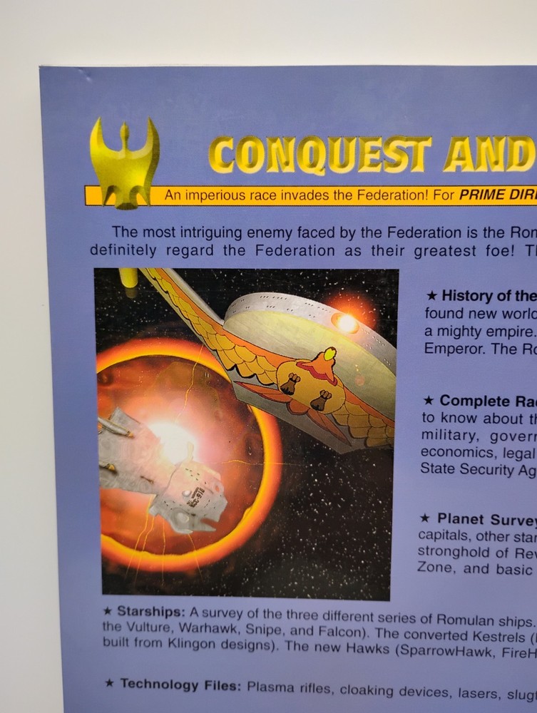 Romulans: Complete Imperial Data File- Prime Directive D20 RPG Supplement *NEW*