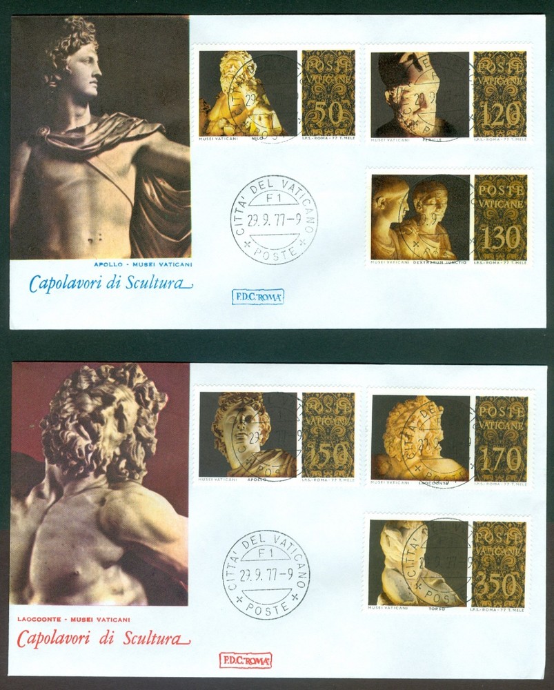 Vatican City Sc# 617-22: Classical Sculpture on FDC