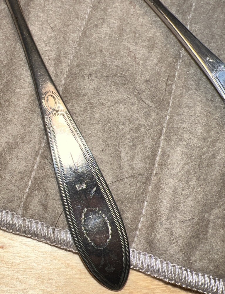 Antique Dutch 833 Silver Grapefruit Spoons Set-6