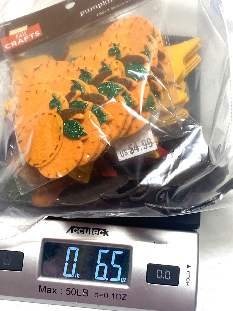 Fall Felt Pumpkins Leaves Plastic Bats Ghosts Craft Lot