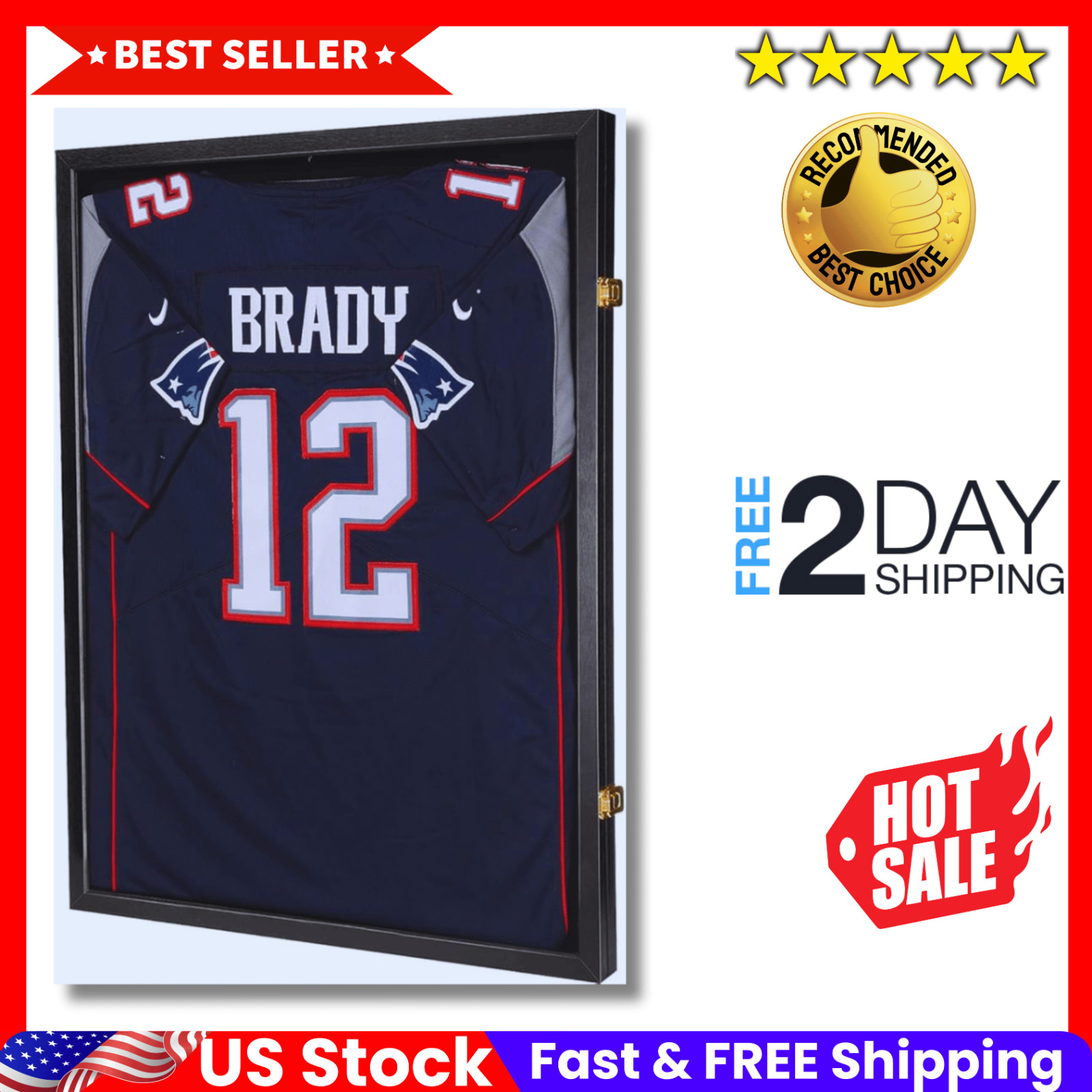 Jersey Frame Display Case ,Jersey Shadow Box with 98% UV Protective Acrylic*NEW*