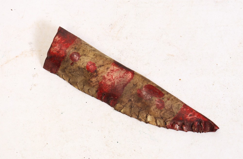 Three Vintage Knives with Rawhide Parfleche Sheaths
