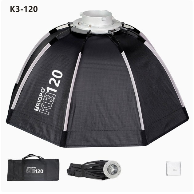 US TRIOPO K3-120 Quick-Setup Bowens Octagon Softbox For Godox Flash LED Light