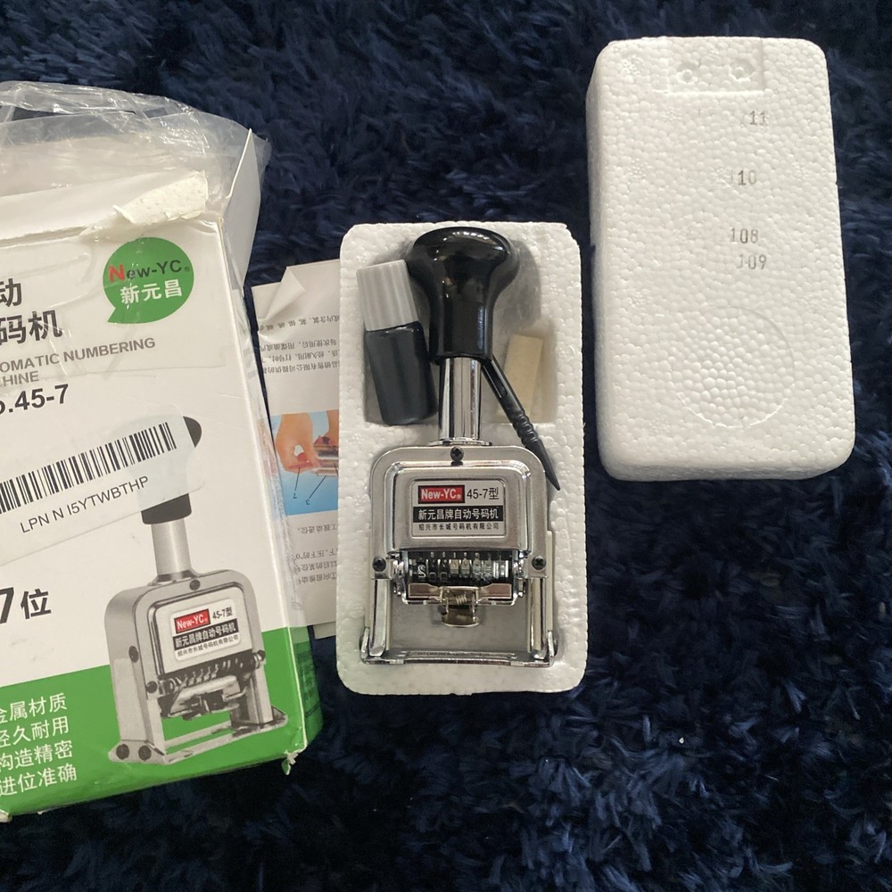 Self Inking Number Stamp Yipgou 7 Digits Automatic Numbering Machine Metal Numbe