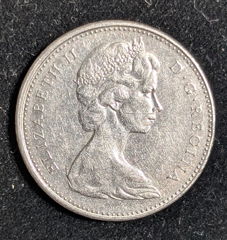 1975 Canada 5 Cents Circulated KM# 60.1