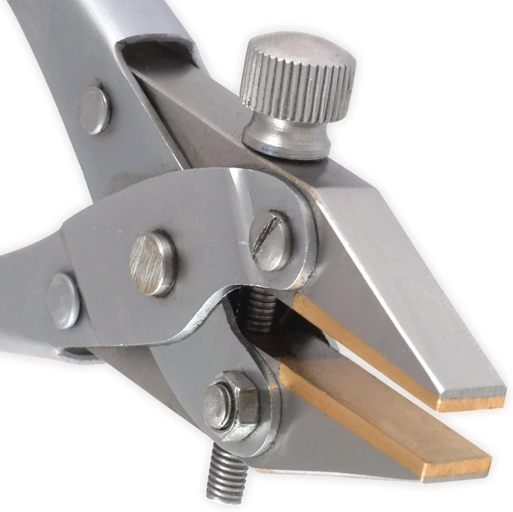 Parallel Flat Nose Locking Pliers Brass Jaw Jewelry Making Tools Optician