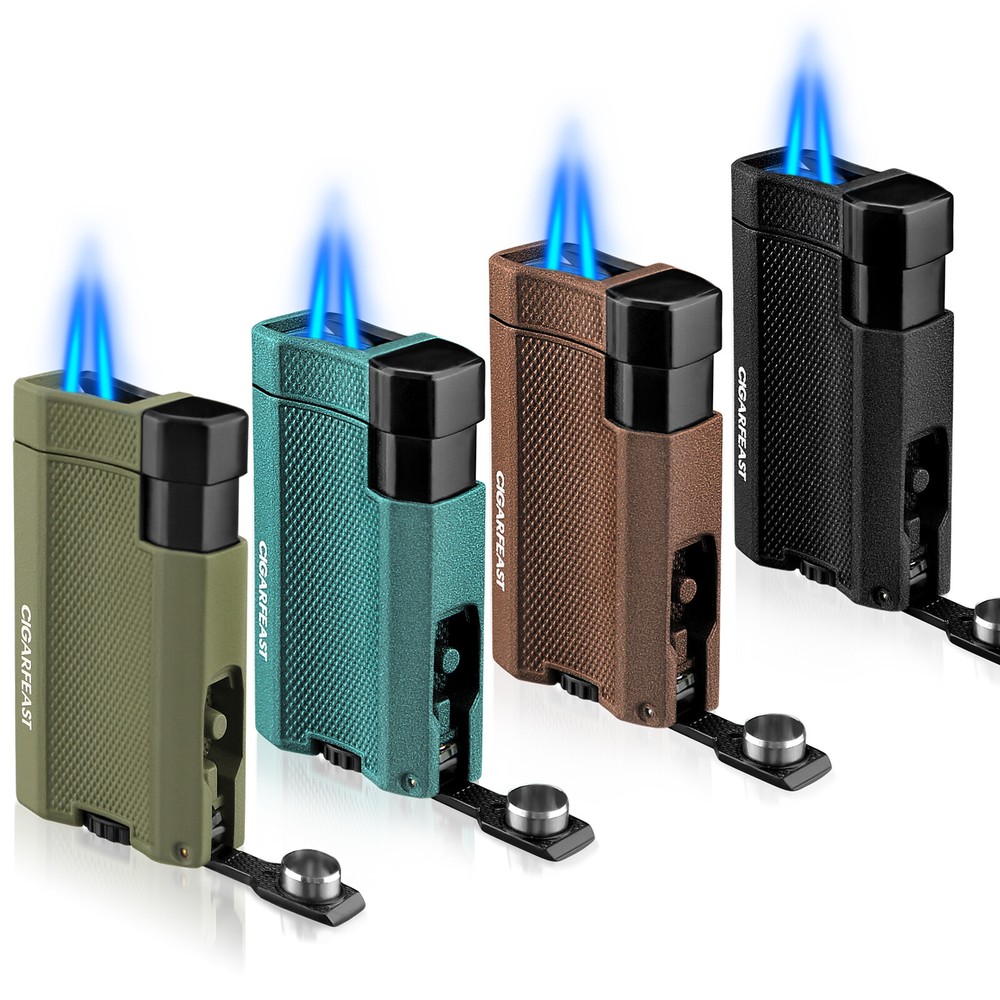 Torch Lighter Butane Refillable Dual Jet Flame Adjustable Windproof Lighter Gift