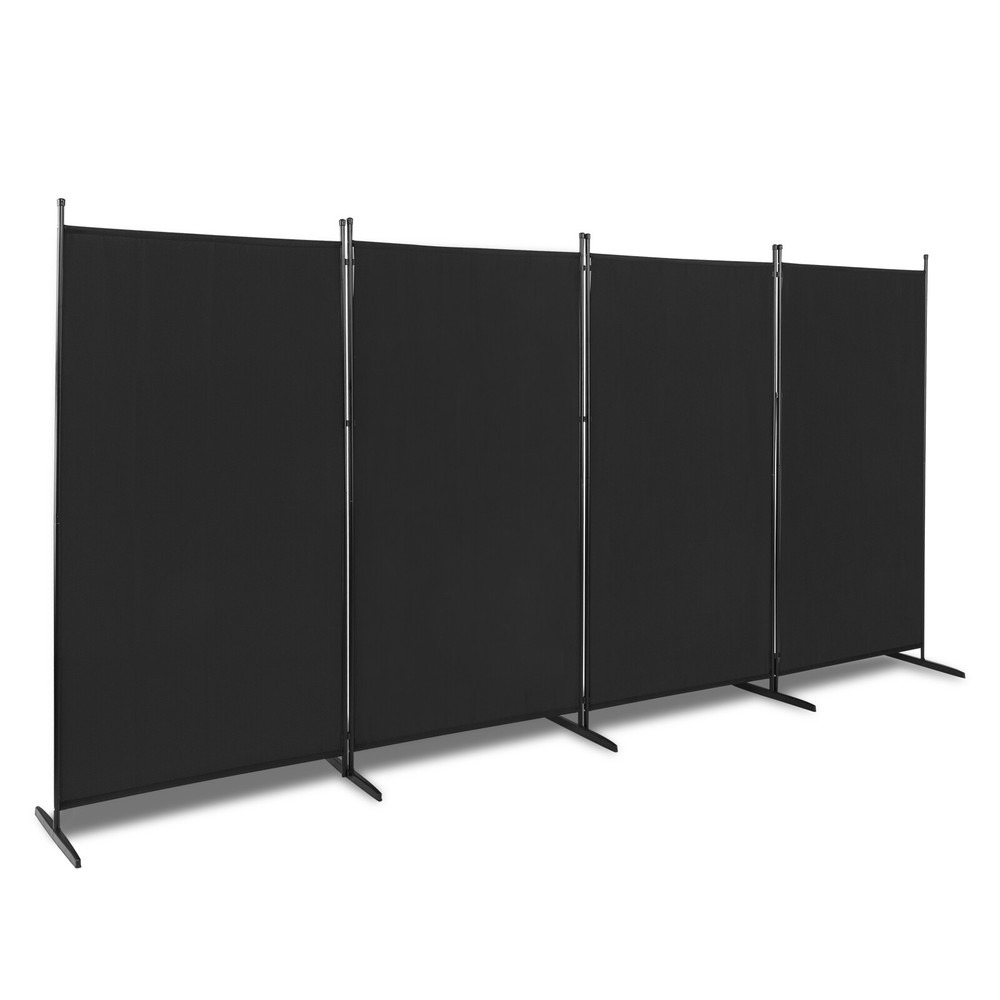 6FT 4-Fold 160g Polyester Fabric Plastic Foot Carbon Foldable Screen Black
