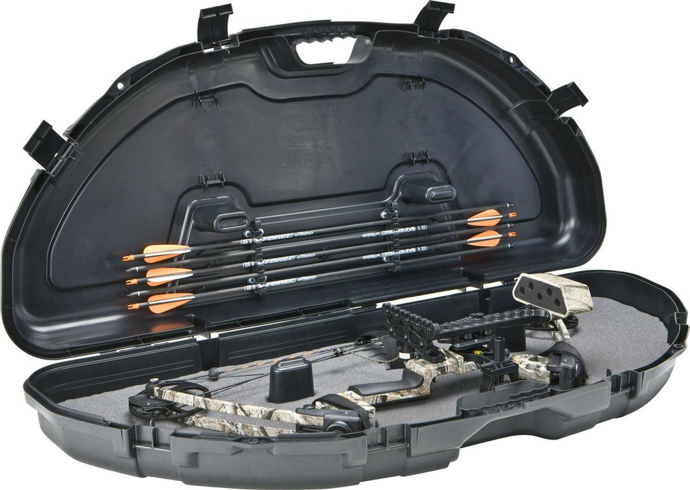 Compact Bow Hard Case Compound Arrow Archery Storage Polyp Finish Textured Black