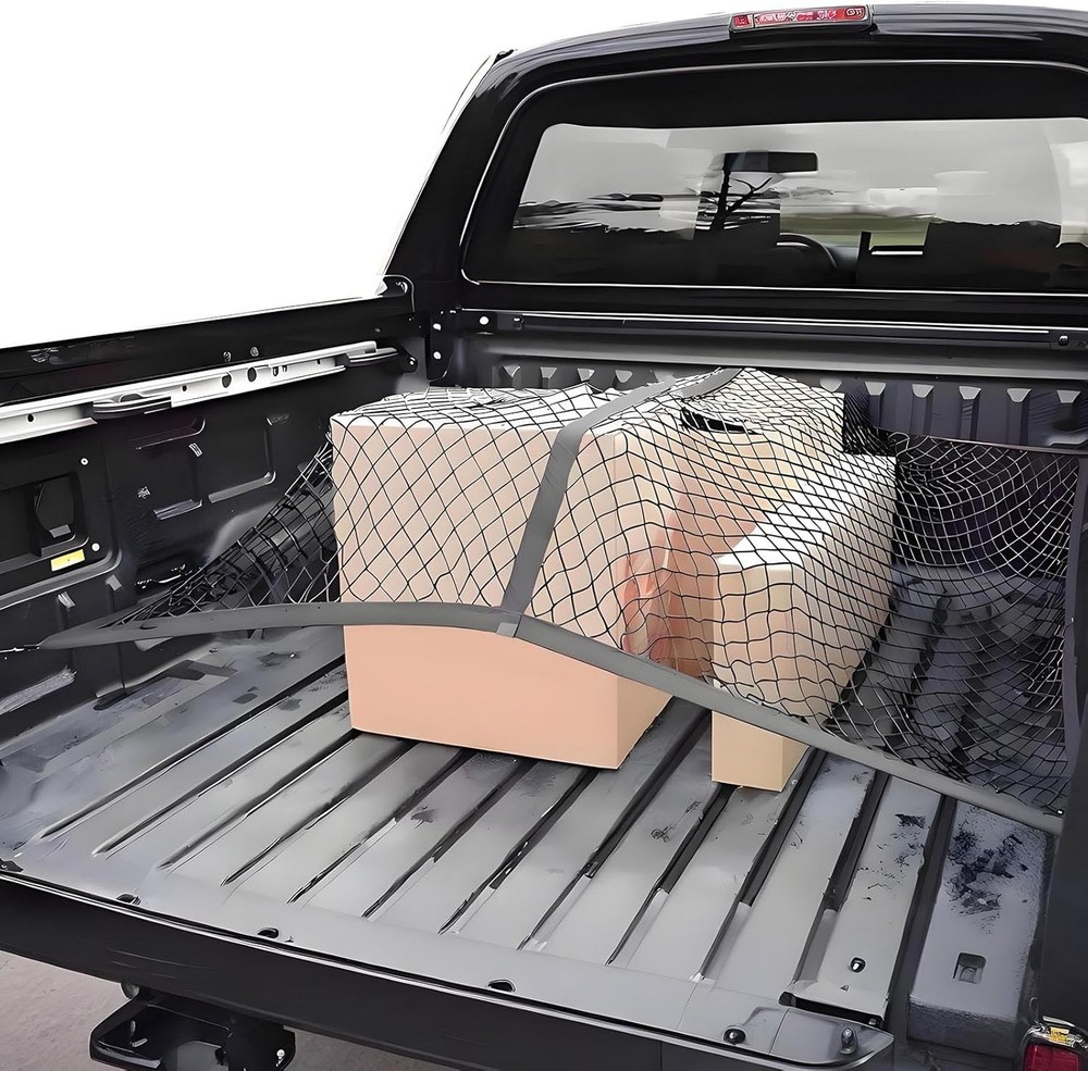 Stretchable and adjustable elastic luggage net with metal hooks