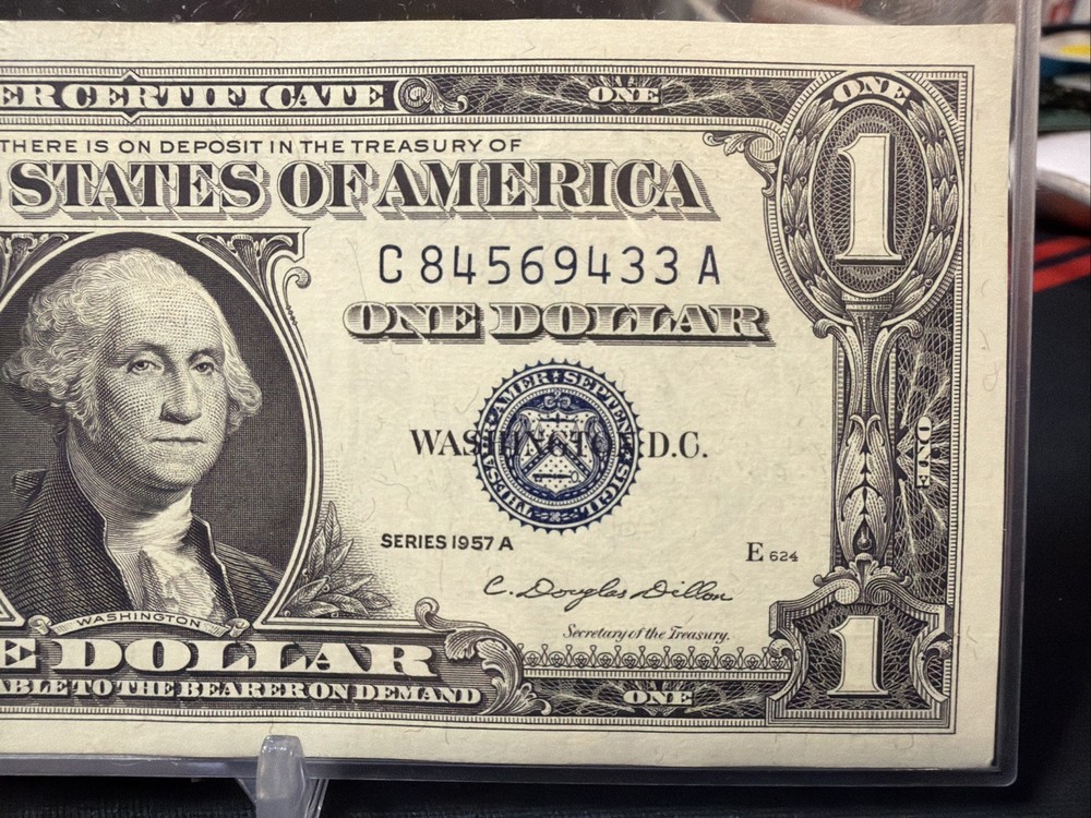 😎 1957-A $1 Silver Certificate C/A Block - CU CONDITION