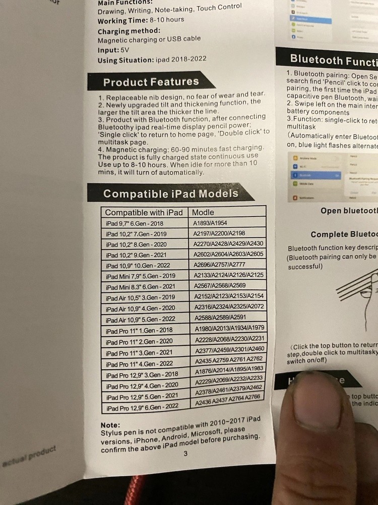 iPad compatible stylus years 2018-2022