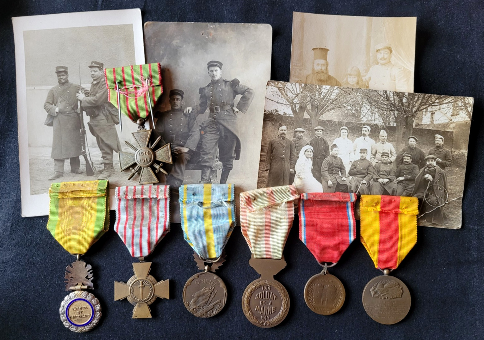 WW1 Original set French Military Medals 1914 1918 Orient Marne Verdun St Mihiel