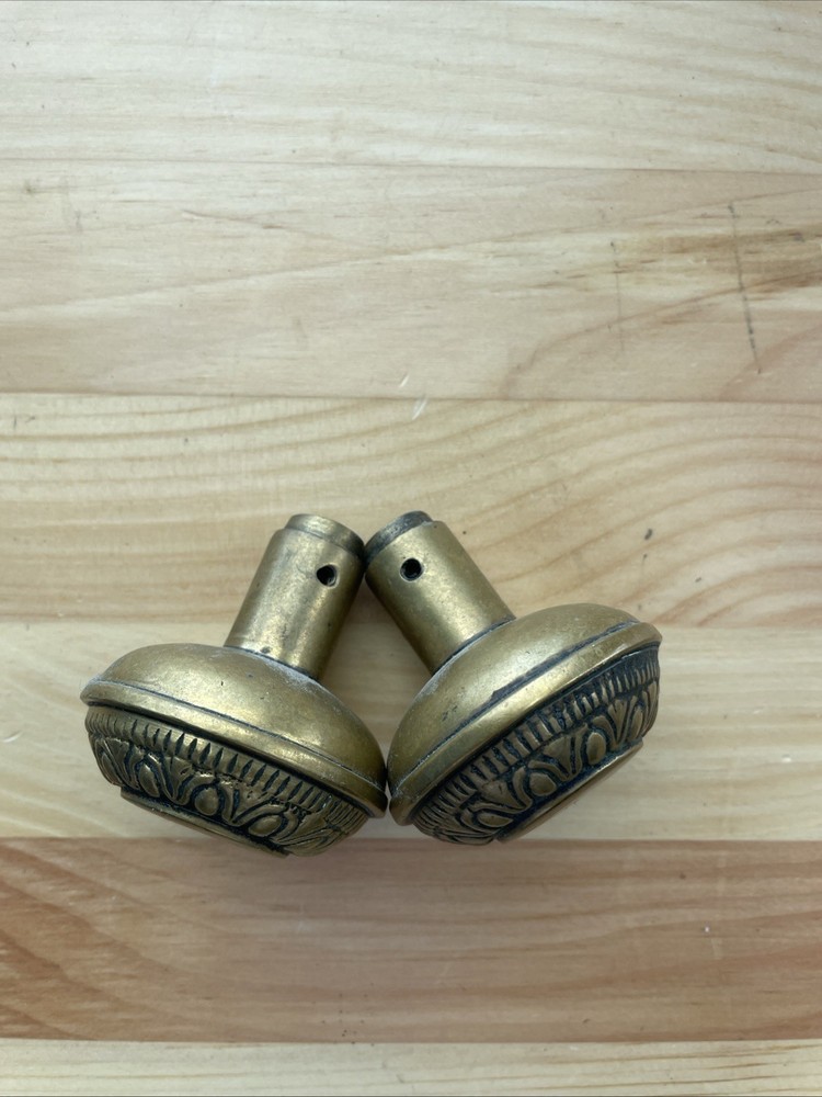 Antique Brass Decorative Door Knobs (Pair) Heavy 7oz Weight