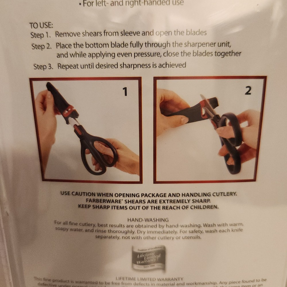 Farberware Edgekeeper Shears Set w/ Built-in Sharpener - 2 Piece Black