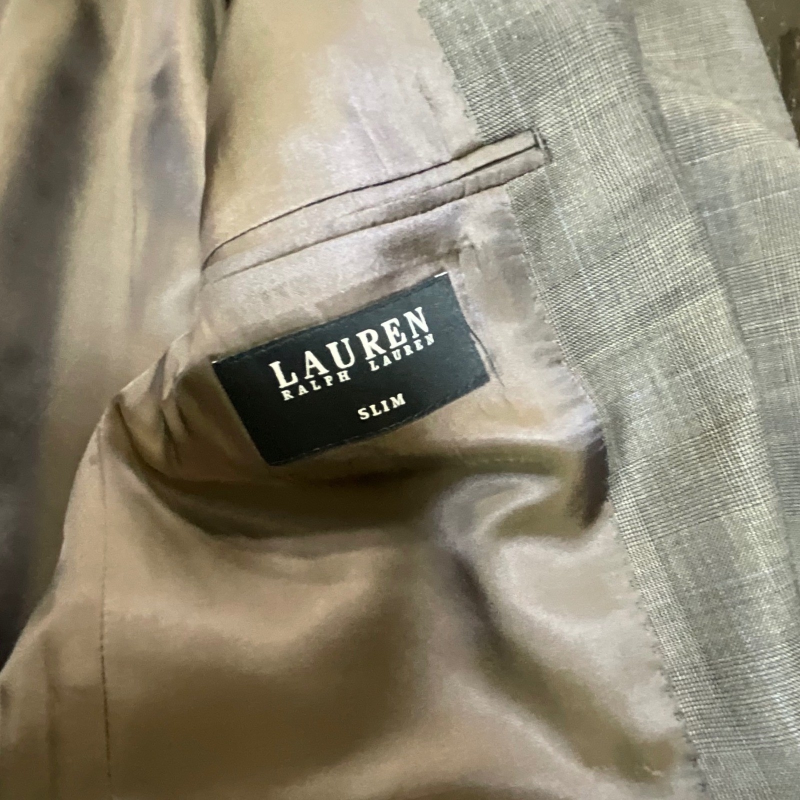 Lauren Ralph Lauren Mens 42R Slim Fit Grey Glen Check Wool Black Label 2 Pc Suit