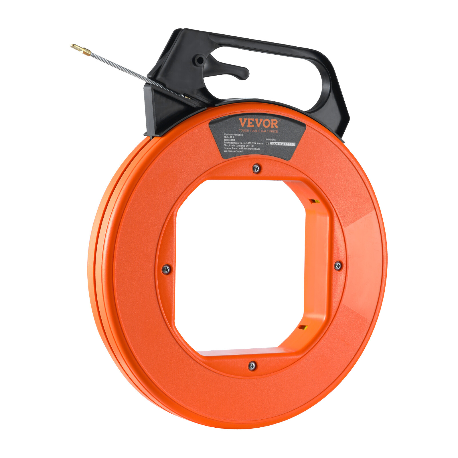 VEVOR Fish Tape Wire Cable Line Puller 100ft 3/16in Fiberglass High Plastic Case