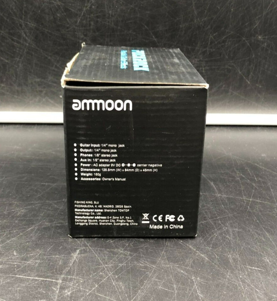 Ammoon Pockrock Portable Guitar Multi-Effects Processor Pedal Black in Box