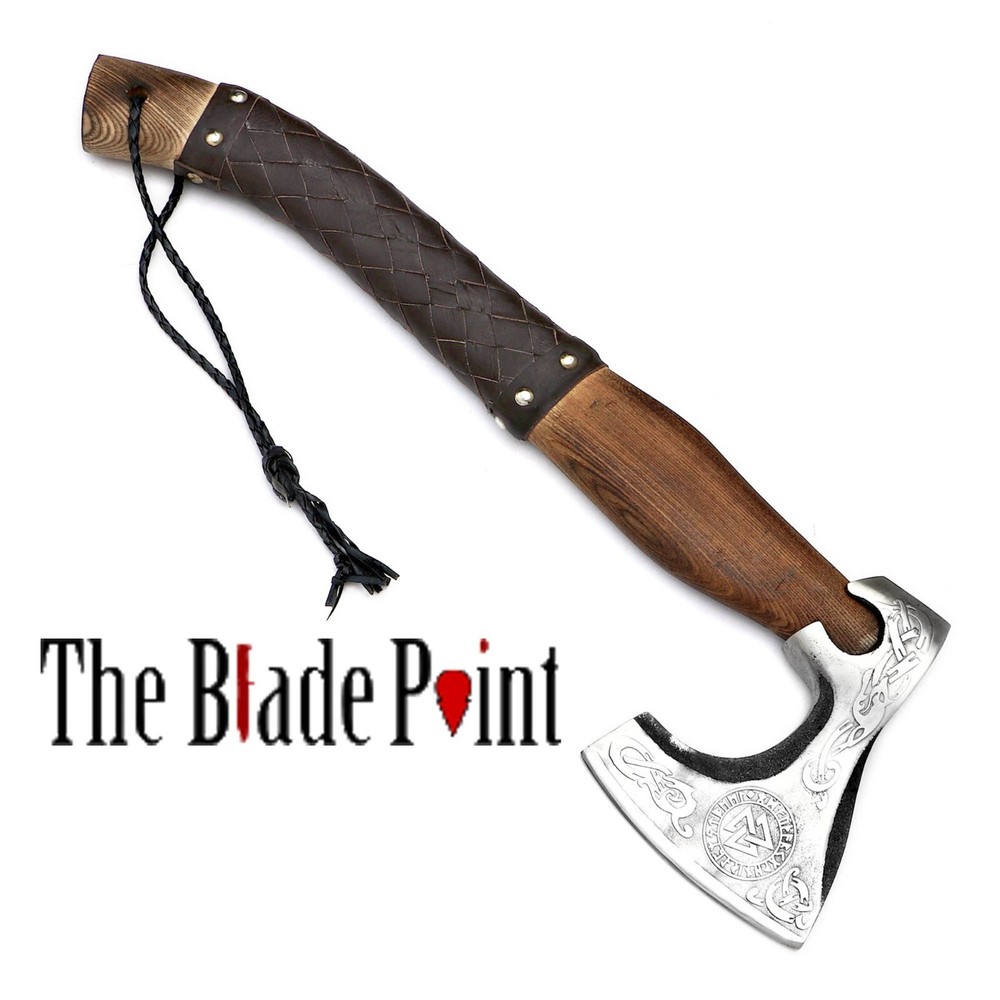 Valknut Viking Bearded Axe Hatchet – Premium Handcrafted Norse Throwing Axe