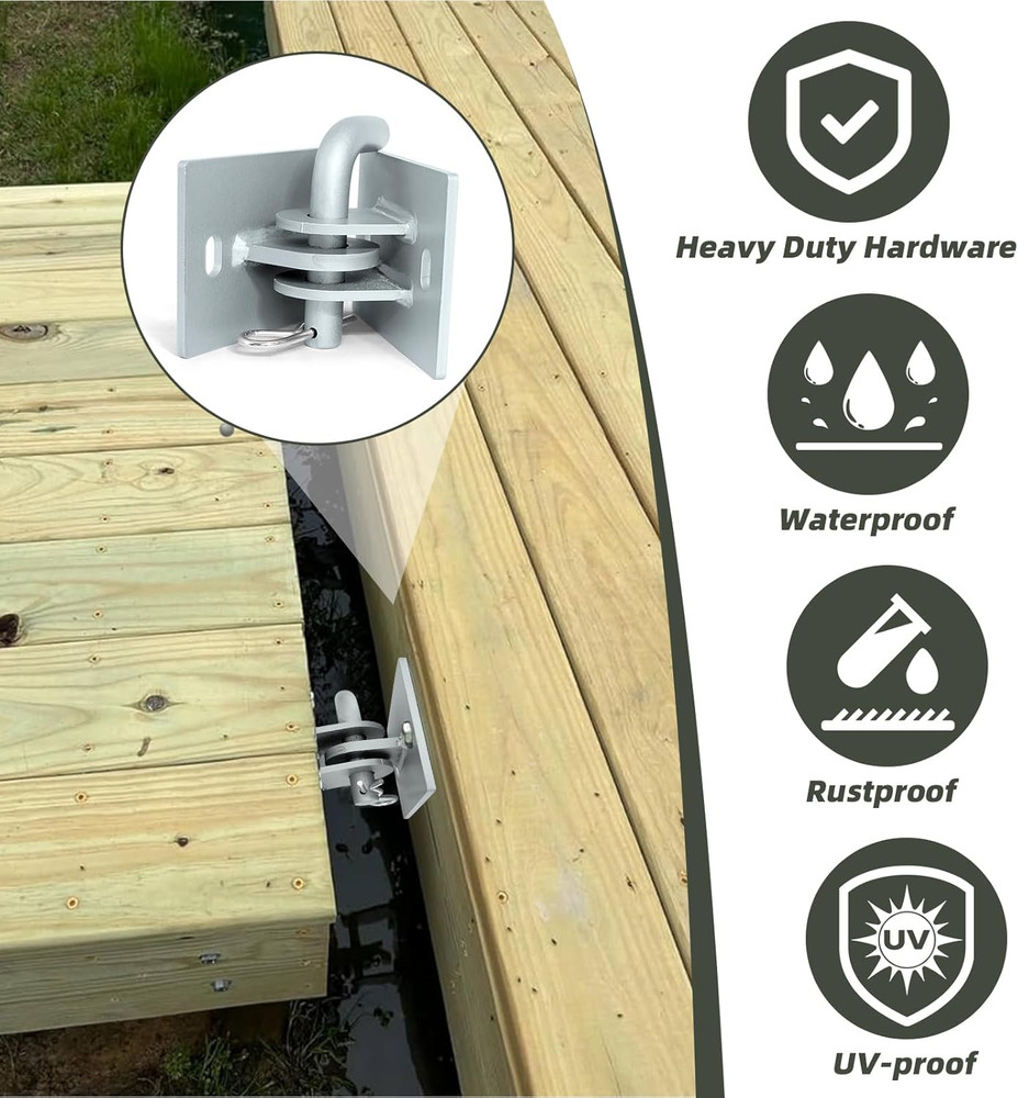 Stationary Dock Connector Hinge Kit,Floating Dock Hinges Hardware Brackets,Heavy