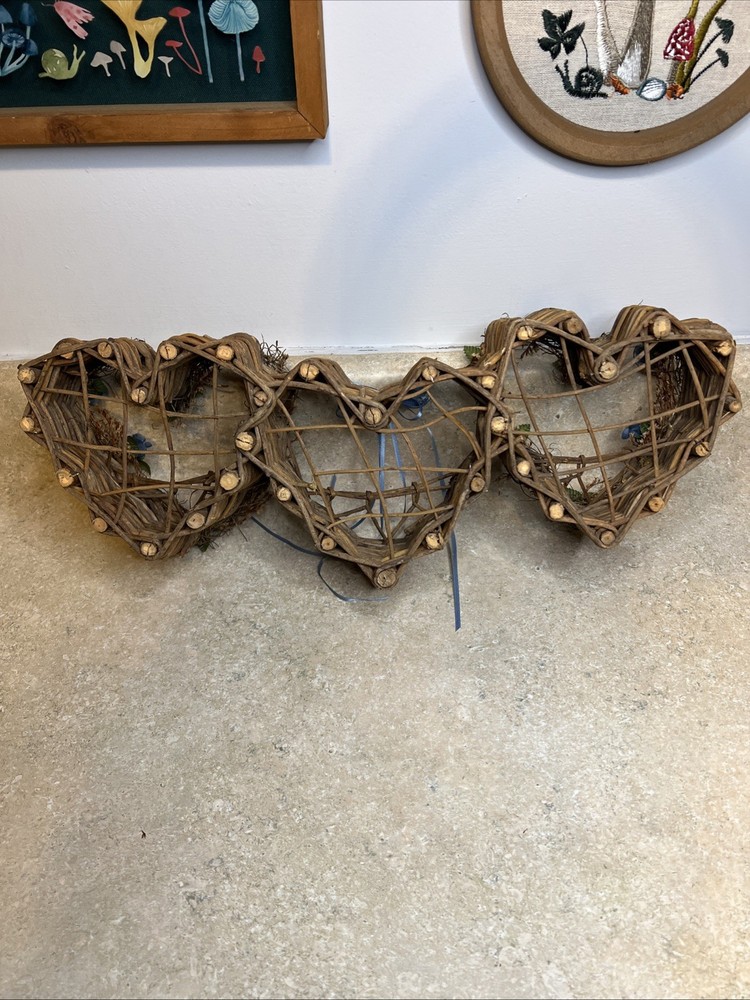 Cottage Core Handwoven Grapevine Hearts