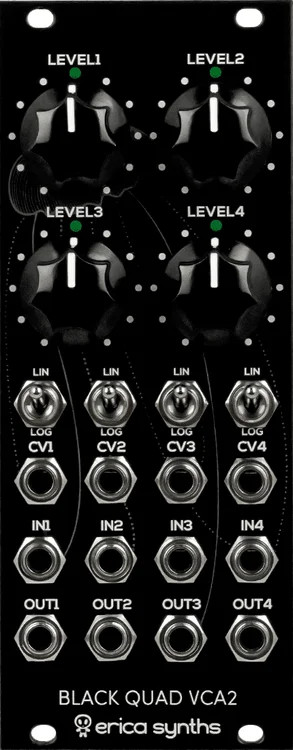 Erica Synths Black Quad VCA 2 VCA Eurorack Module