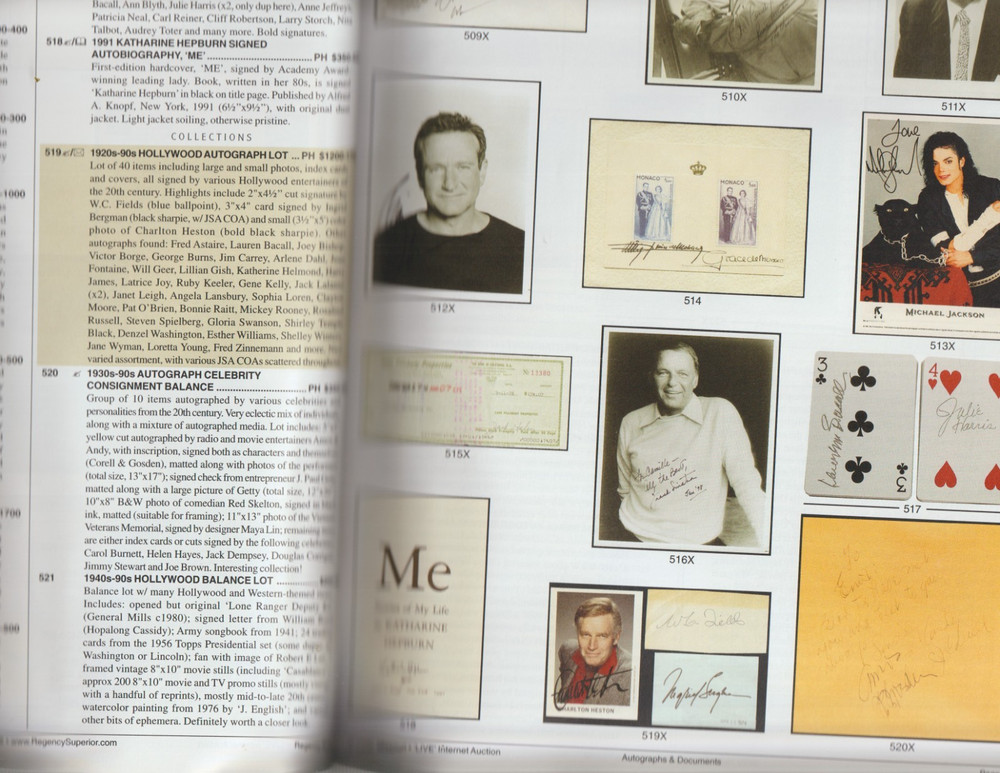 REGENCY SUPERIOR 2015 & 2016 SPACE-AUTOGRAPHS & STAMPS, 2 Catalogs, 4 Auctions.