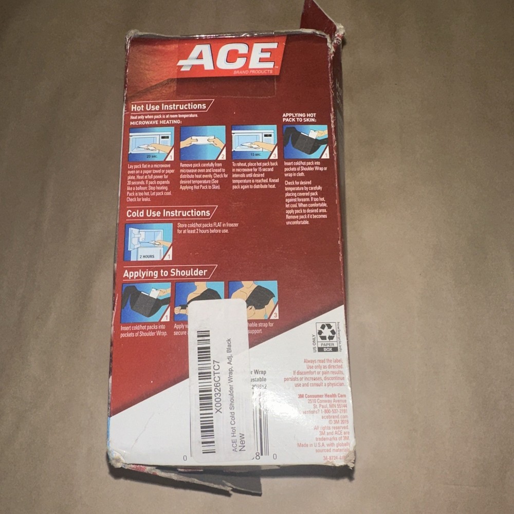 Ace Shoulder Cold/Hot Wrap Adjustable W/ 2 Hot/Cold Packs