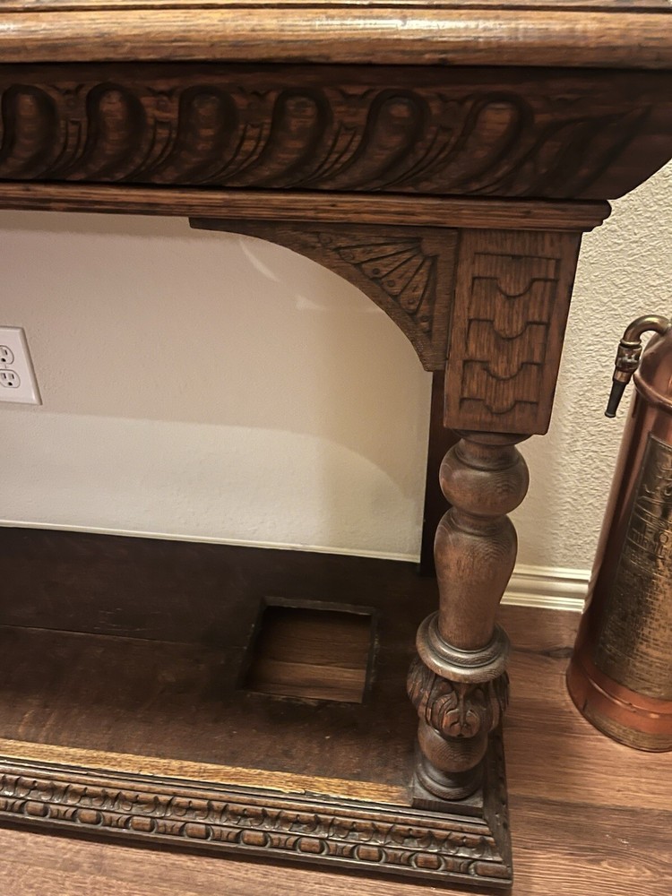 Antique Oak Hall Tree