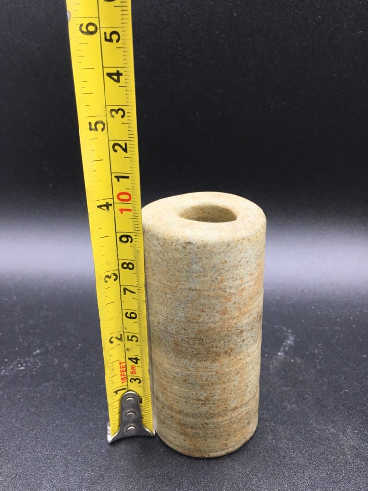 Stone Cylinder Candle Holder Signed