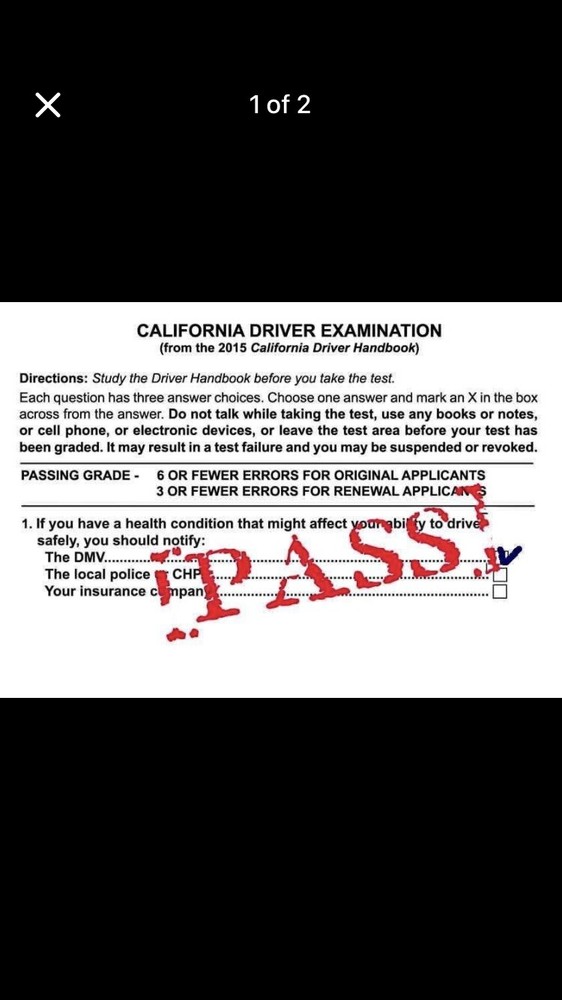 DMV California Class C  Written Test With Answers