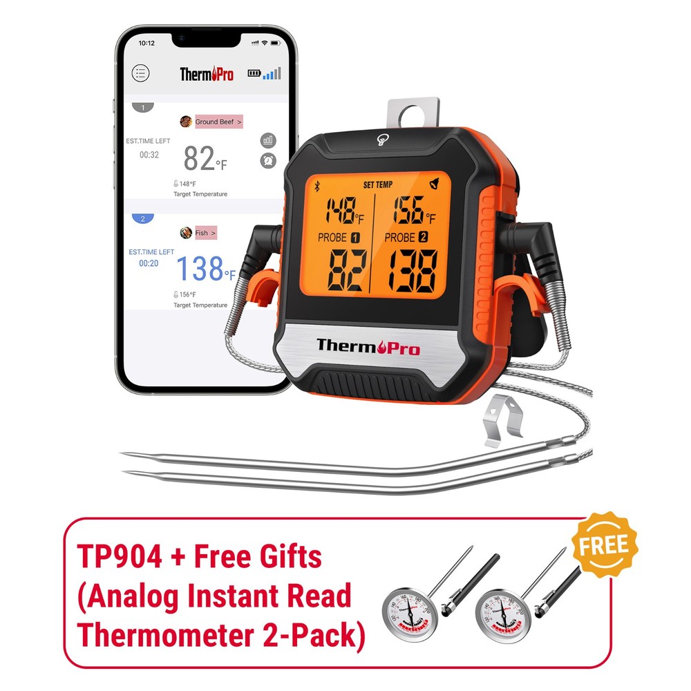 ThermoPro TP904 450FT Bluetooth Meat Digital Wireless Thermometer with 2 Probes