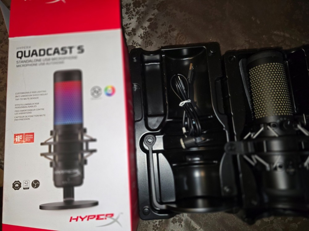 HyperX QuadCast S – RGB USB Condenser Microphone for PC, PS4, PS5 and Mac