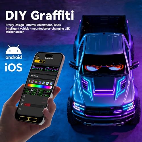 Devil Eyes Windshield LED Light 2PCS 13.7"x4" - Sync Programmable with