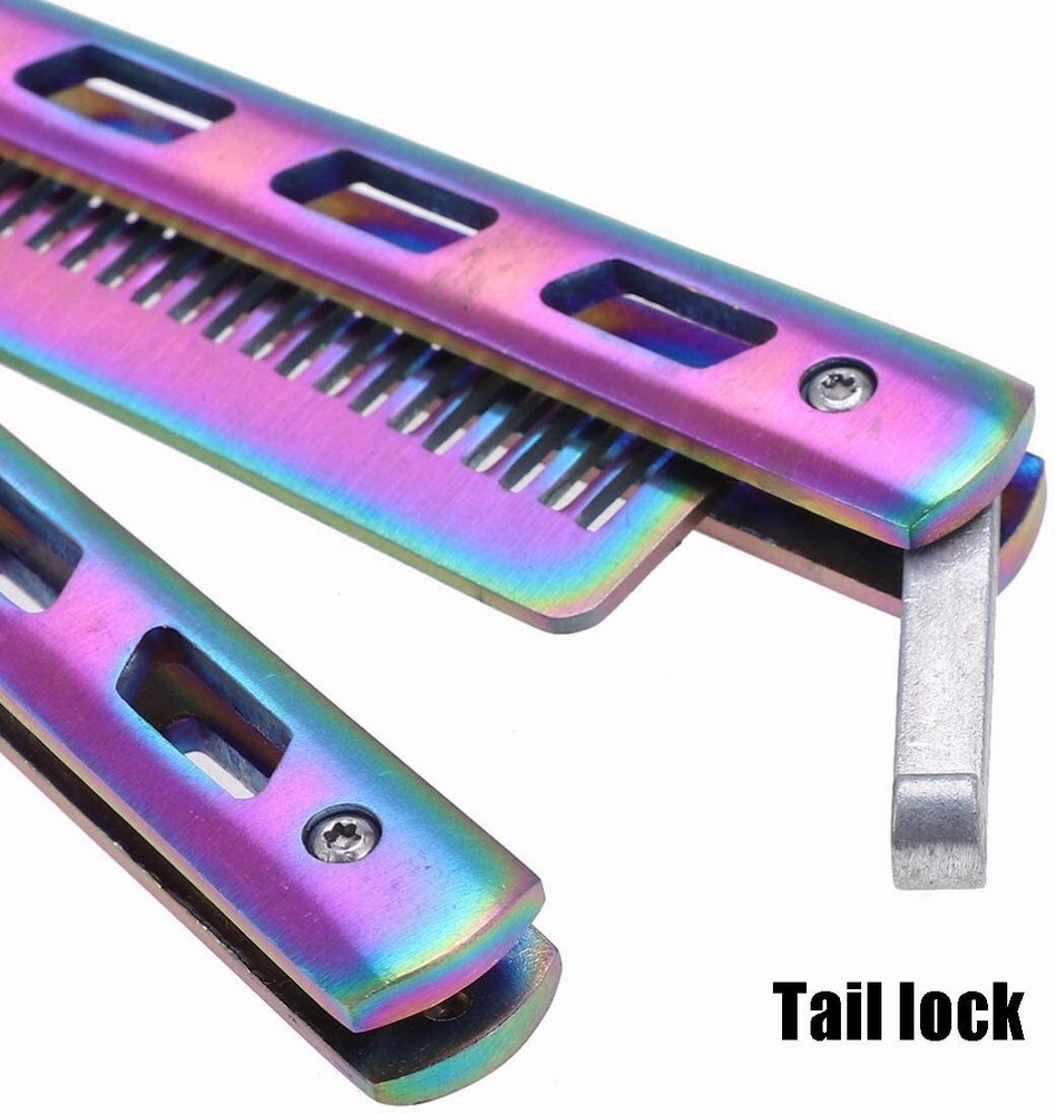 New Butterfly Training Knife Comb Trainer Metal Non Sharp Dull Practice Tool
