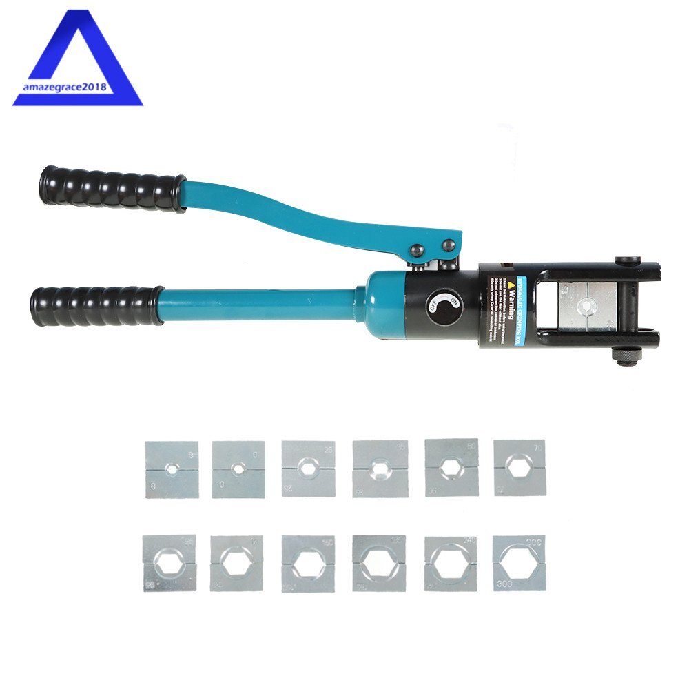 16 Mt Hydraulic Wire Terminal Crimper Battery Cable Lug Crimping Tool W/13 Dies