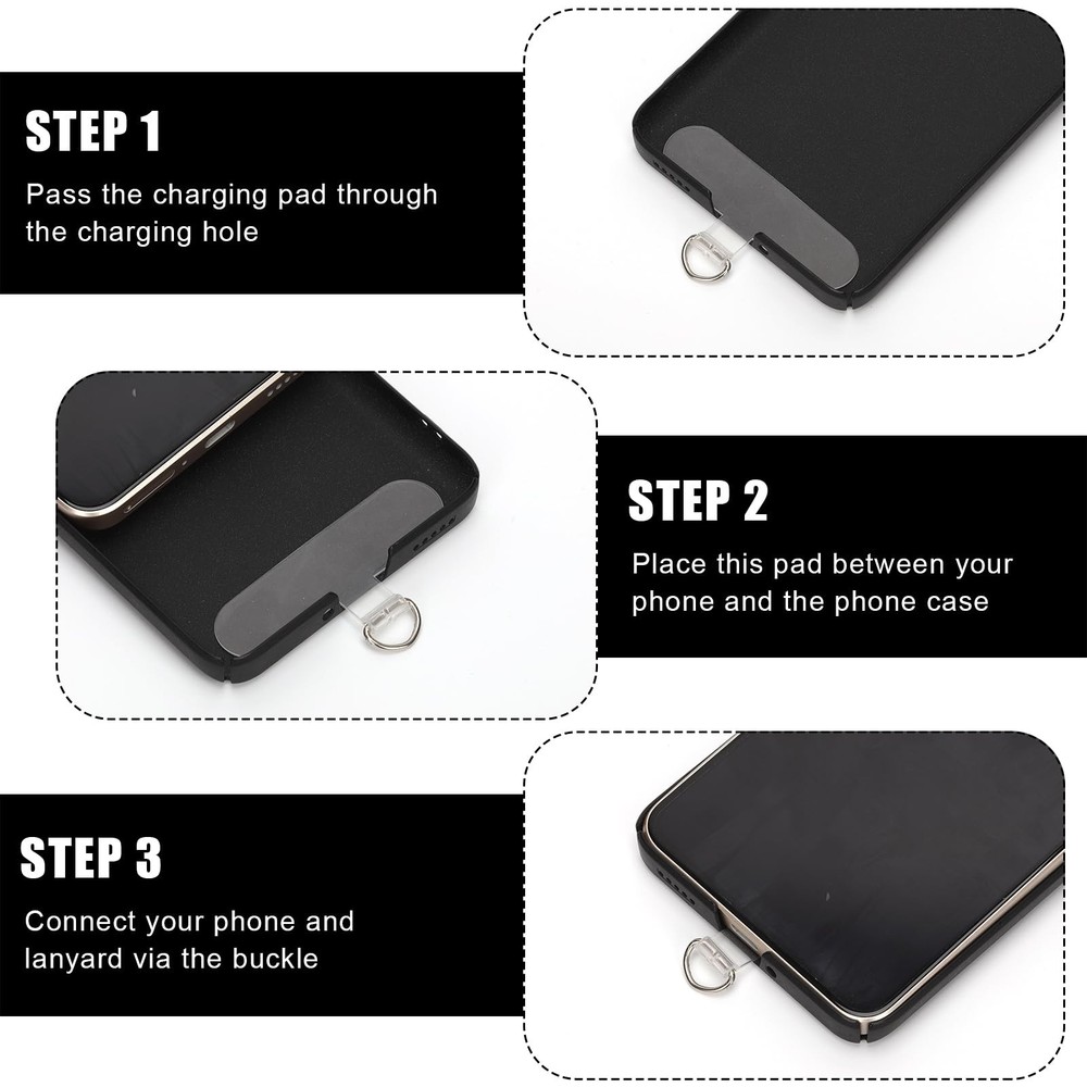 NQEUEPN 6pcs Phone Tether Tabs, Multifunctional Lanyard Medium, Transparent