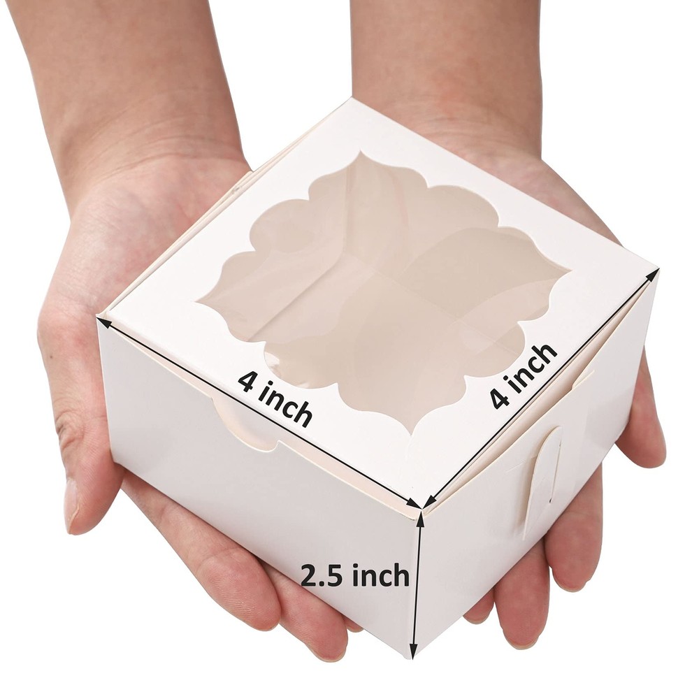 50pcs Cookie Boxes with Window Bakery Boxes Small Treat Boxes Mini Pie Boxes ...