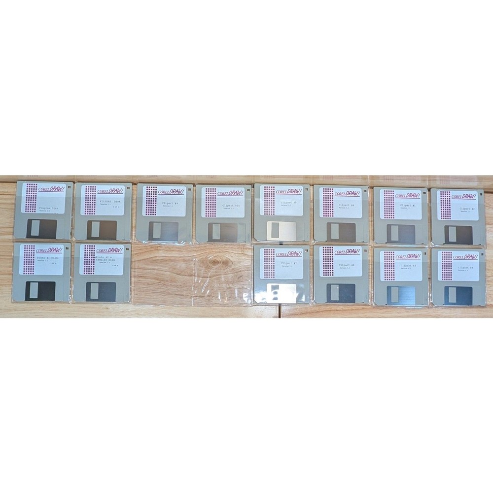 Vintage Software Lot Floppy Disks & CDs Micrografx, CorelDRAW, MS-DOS, Windows