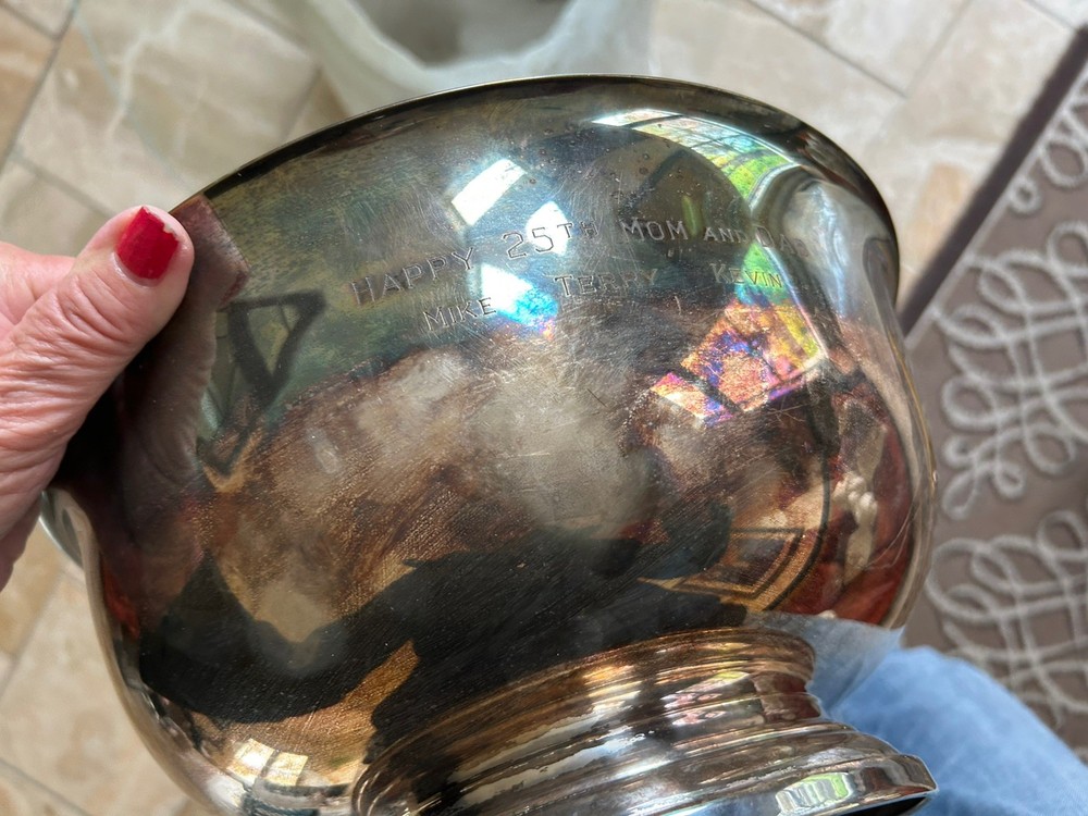 Vintage Gorham YC785 Silver Plate Footed Serving Bowl Large 12”