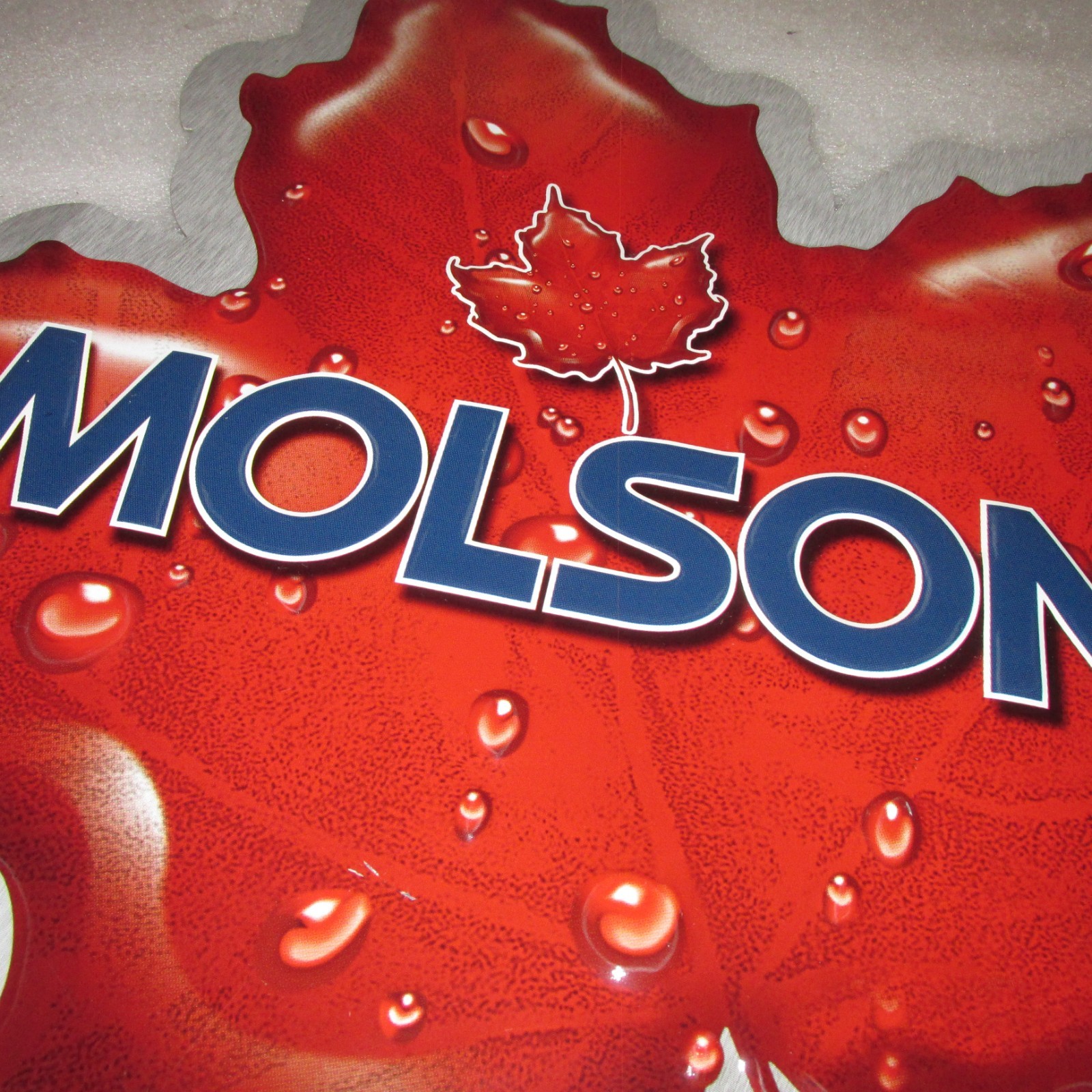 Molson Beer Sign Maple leaf Large 33x25 tin SO NICE, RARE