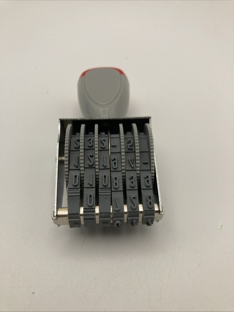 6 Digit Number Roller Stamps Small Changeable Date Personalized D-3 NIB BINbin