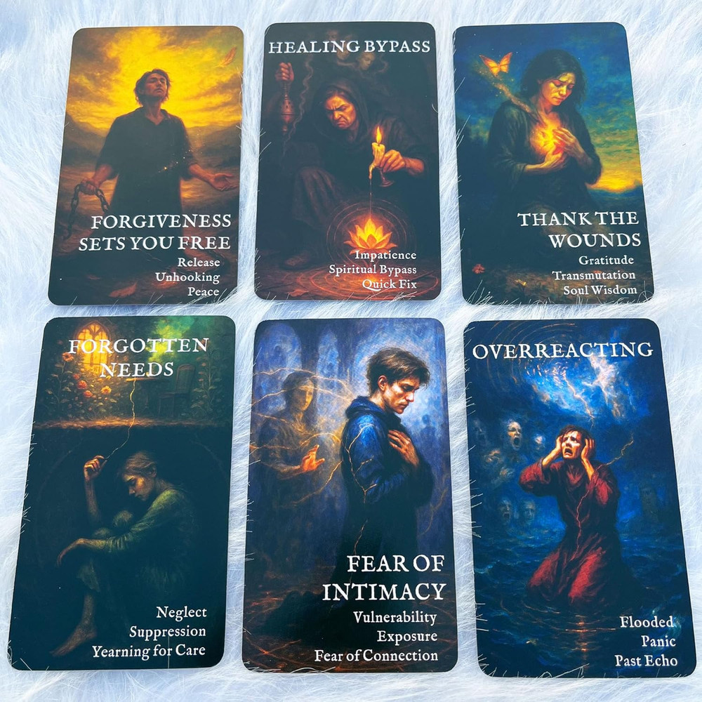 Shadow Work Oracle Deck, 54 Healing Oracle Cards for Beginners, Self-Discovery C