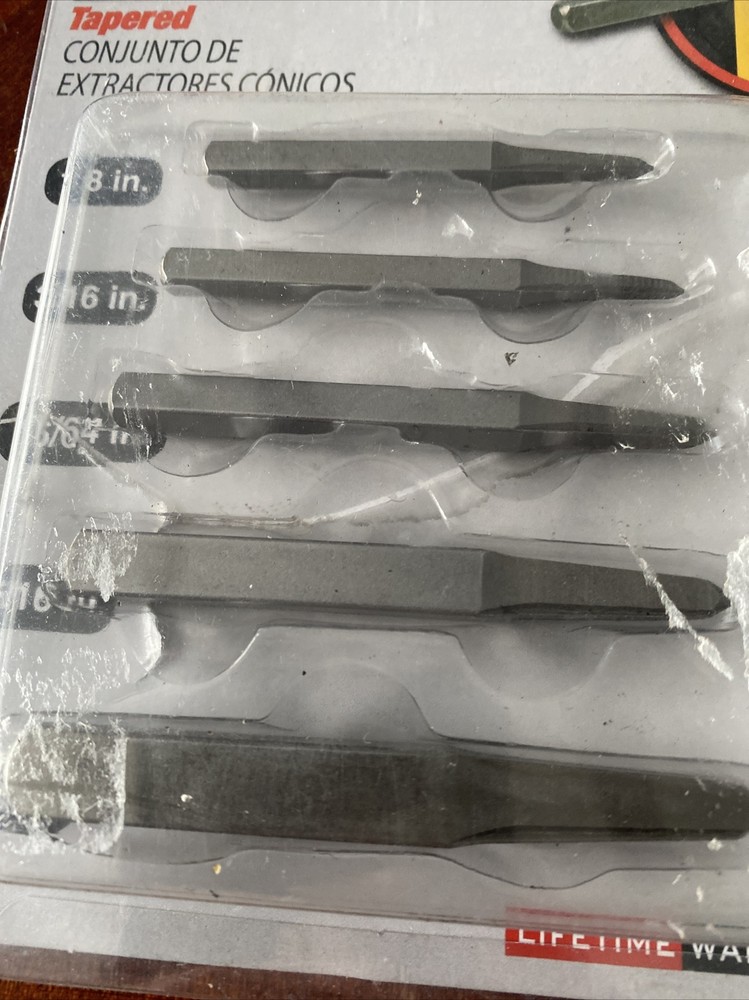 PERFORMANCE TOOL 5 PC TAPERED SCREW EXTRACTOR SET W80562. #R3