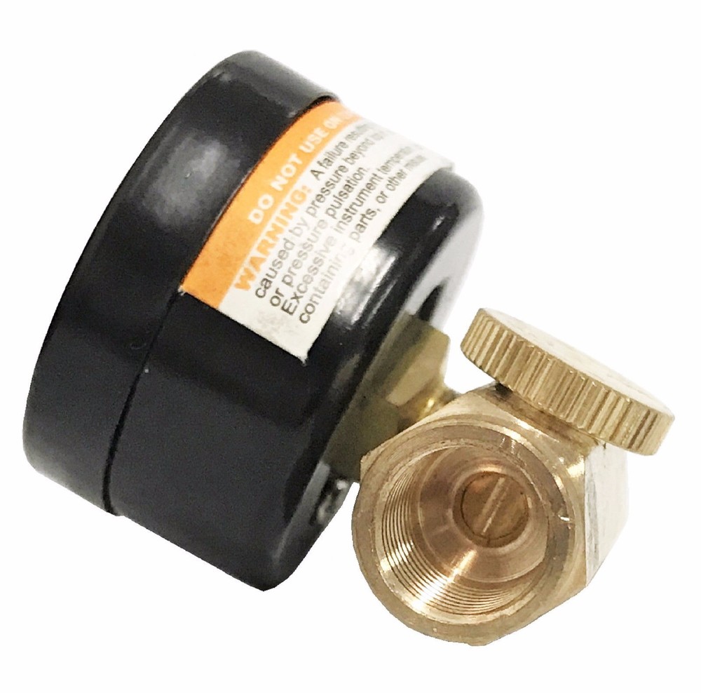 NEW Inline Air Pressure Regulator with Gauge Solid Brass Construction 160 PSI