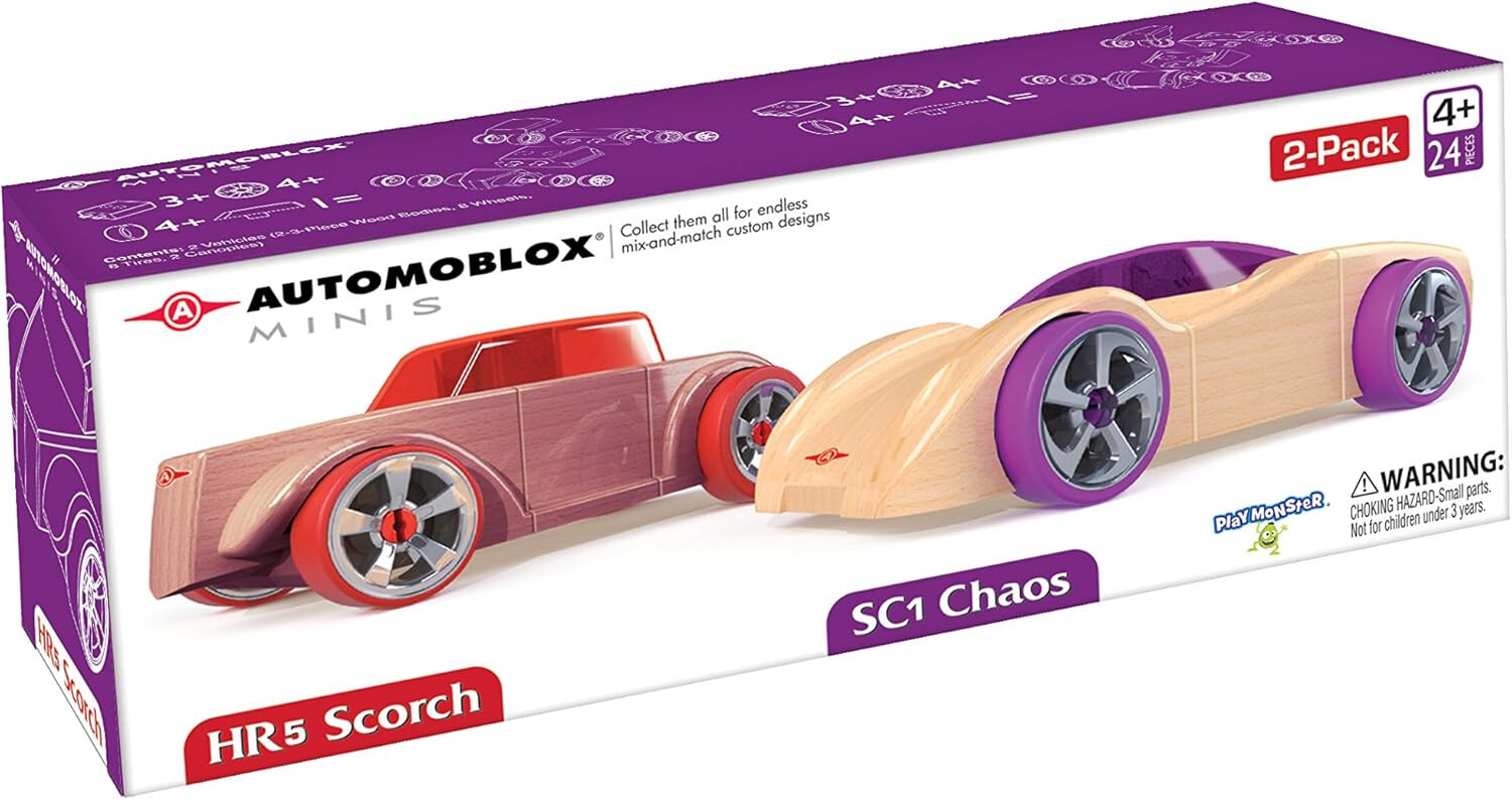 Automoblox - 3 Mini Rescue Pack — Wooden Mix-and-Match Vehicles